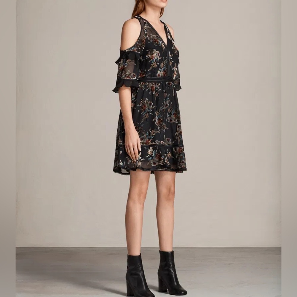 ALLSAINTS Christal Rosarium Dress - Size 0 (Worn Once, Excellent Condition)